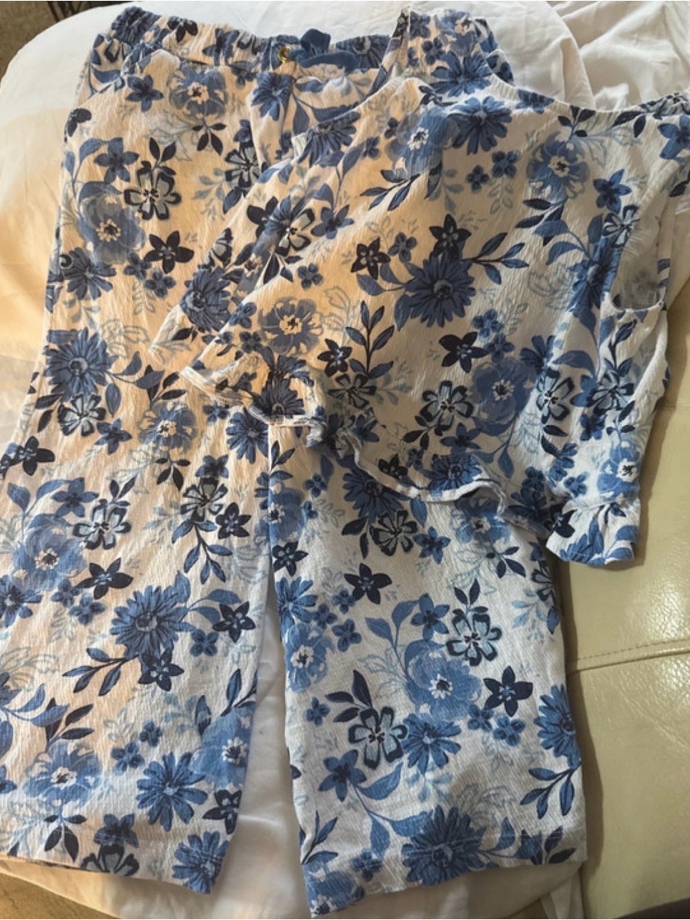 Sigrid Olsen Kids Matching Capris Set in Blue Floral